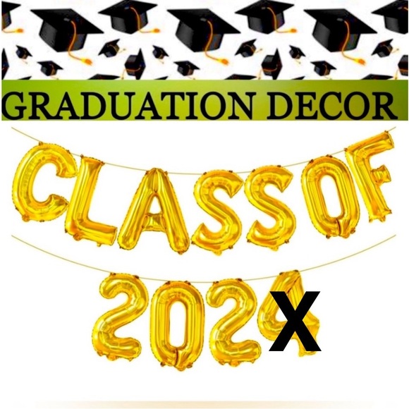 FOIL BALLOON Gold colored “CLASS OFF” (2024) included size 16” NEW in package - Picture 7 of 7